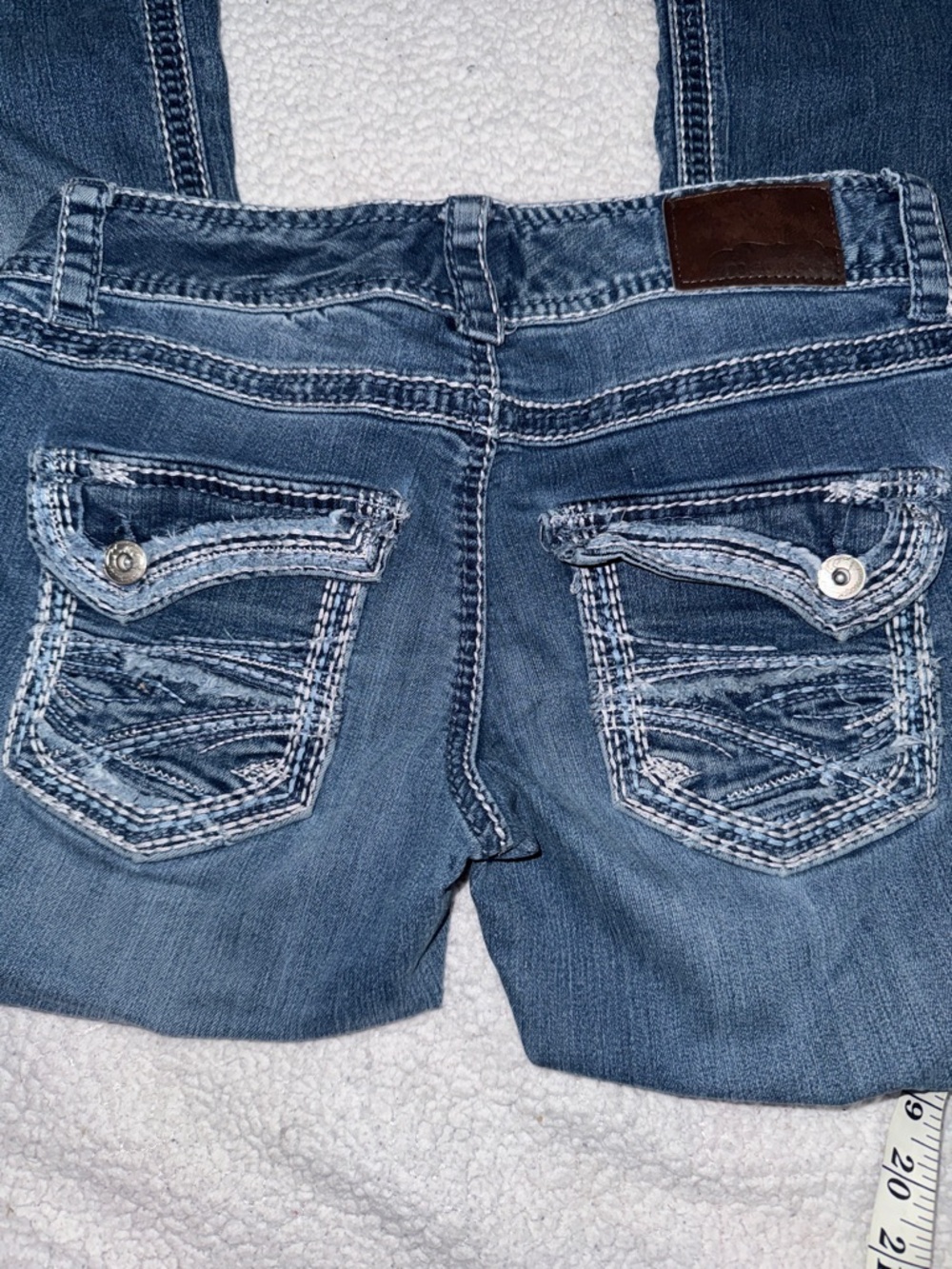 Maurices Bootcut Jeans Juniors 3/4 (28x29) Flap Pocket Stretch